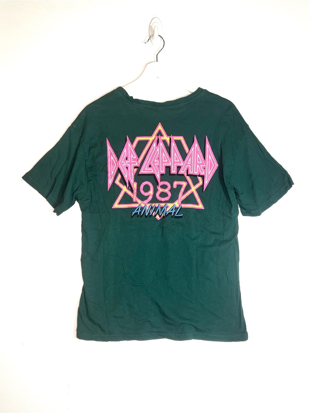 Letluv by Anthropologie Def Leppard Green Tee Size Small - Picture 4 of 10
